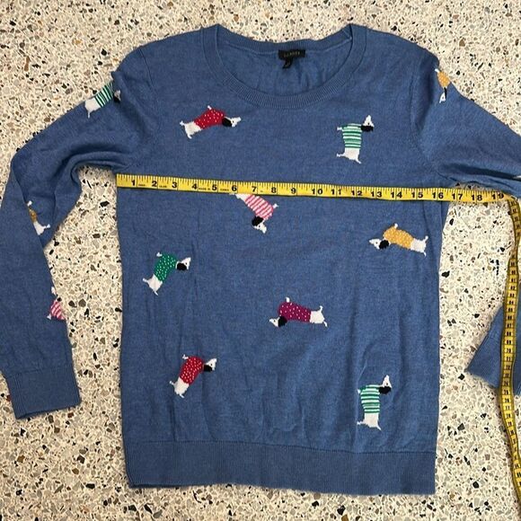 Talbots lightweight blue dog sweater dachshund blue XS - Picture 5 of 6
